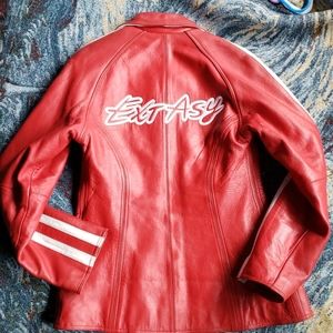 James & John EXTASY Red And White Leather Jacket